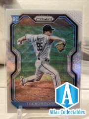 2021 Panini Prizm #73 Trevor Rogers Rookie White Wave Prizm Refractor - Marlins